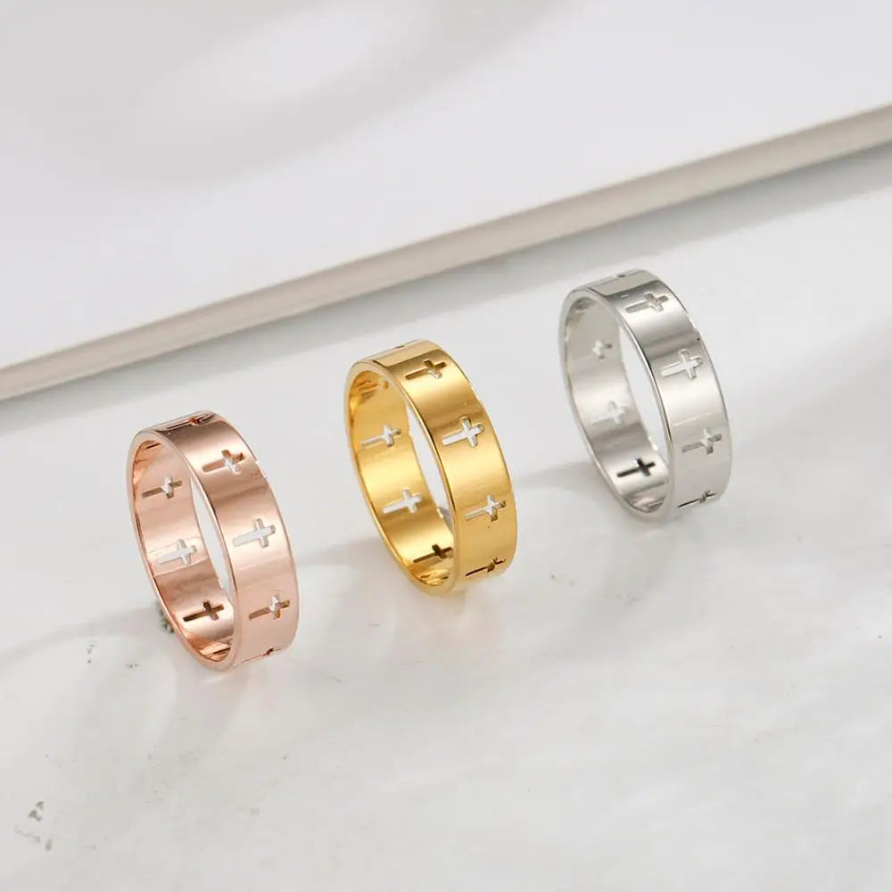 Bague croix chrétienne