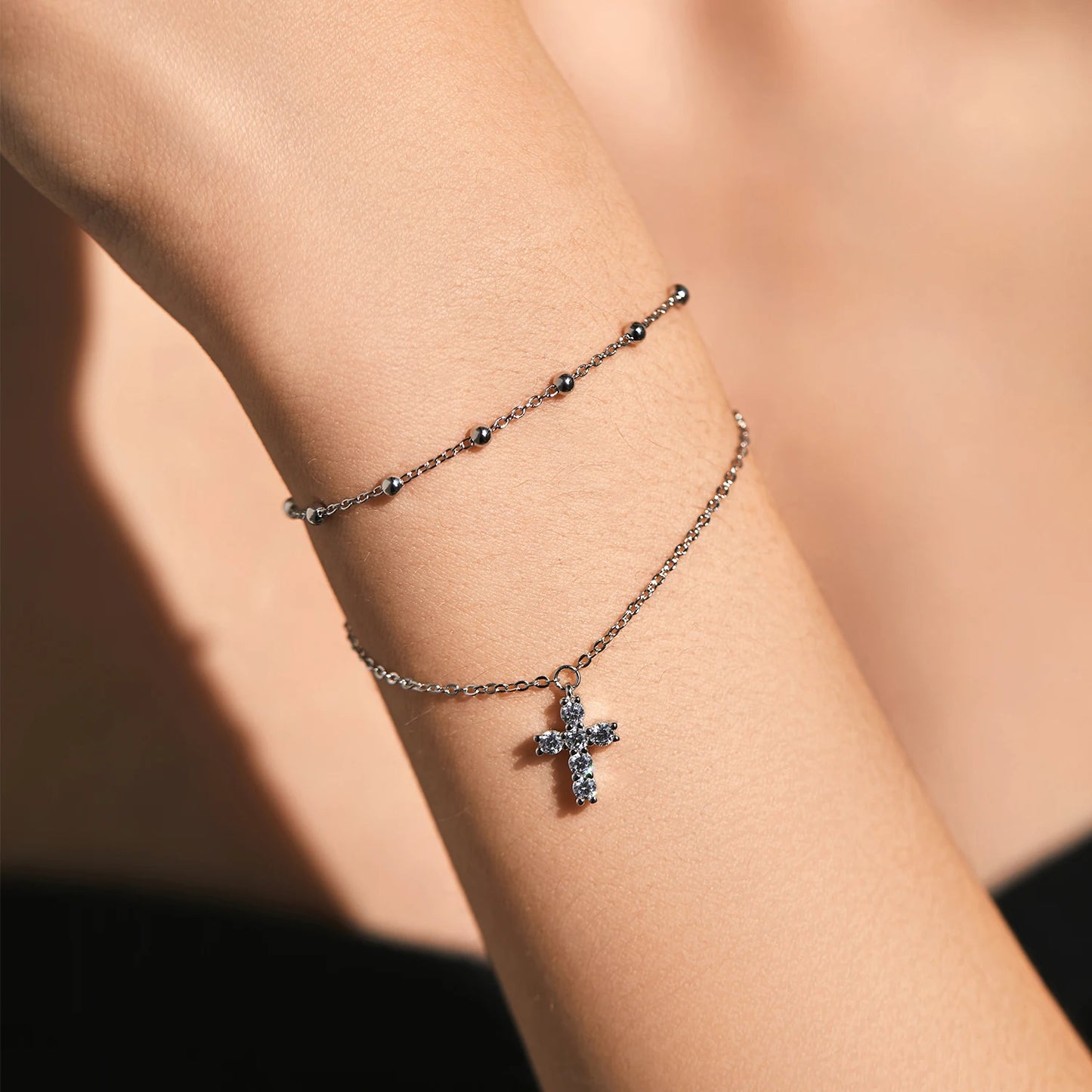 Bracelet croix argent
