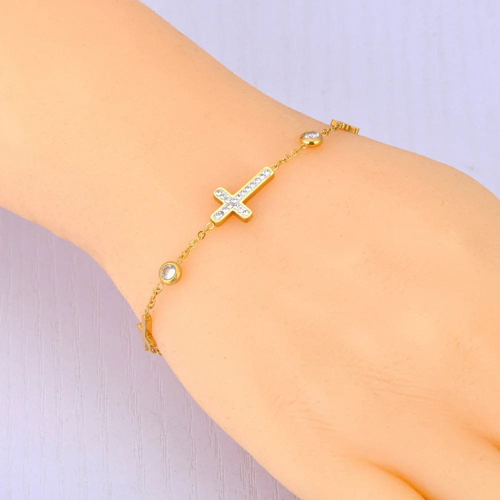 Bracelet croix femme