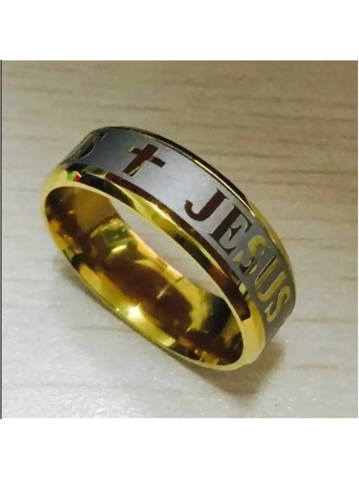 Bague croix homme