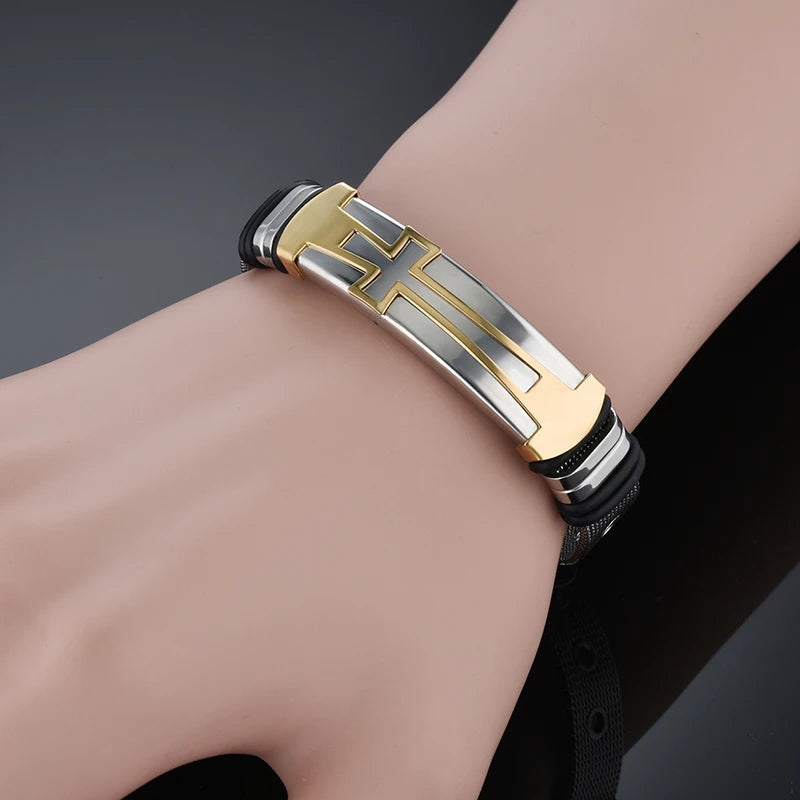 Bracelet croix homme