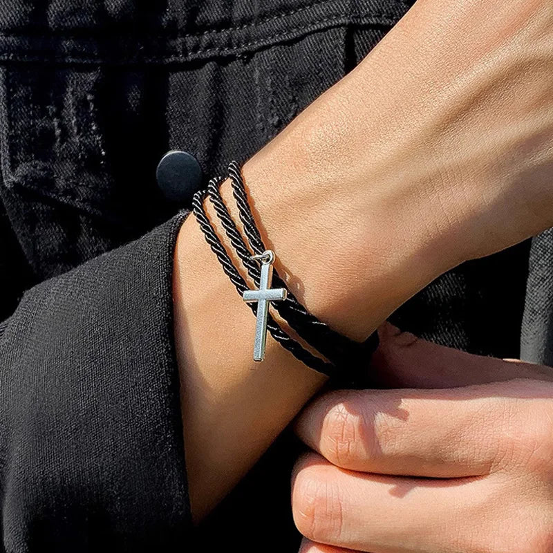 Bracelet homme croix chrétienne