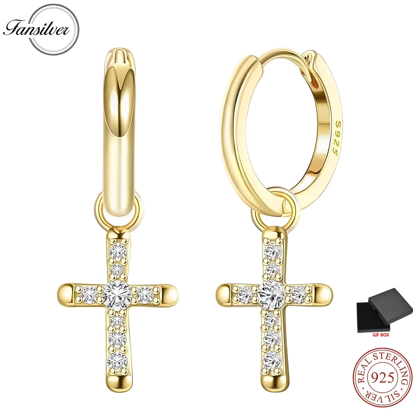 Boucle d’oreille croix