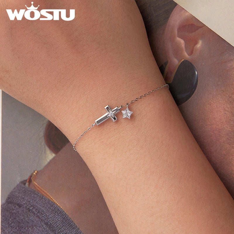Bracelet croix argent