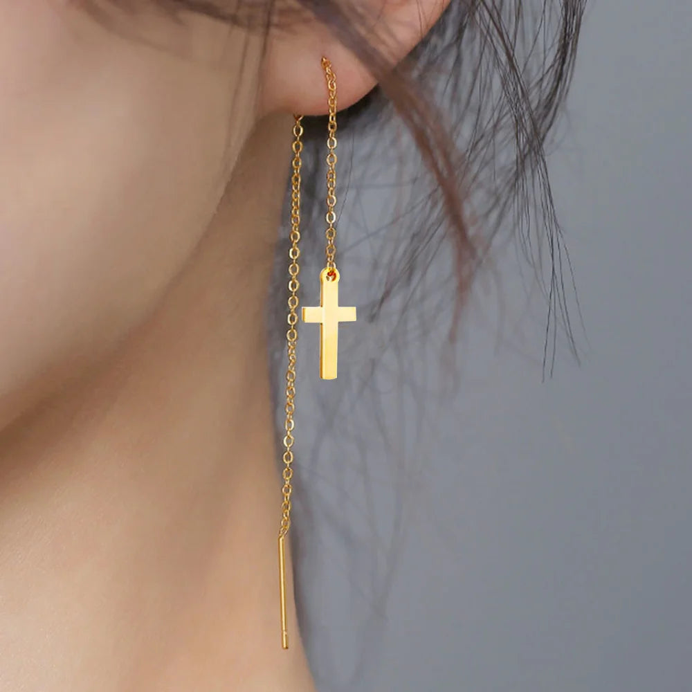 Boucle d’oreille croix