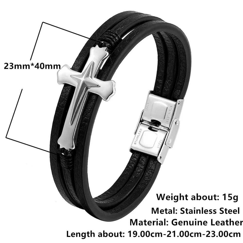 Bracelet croix homme