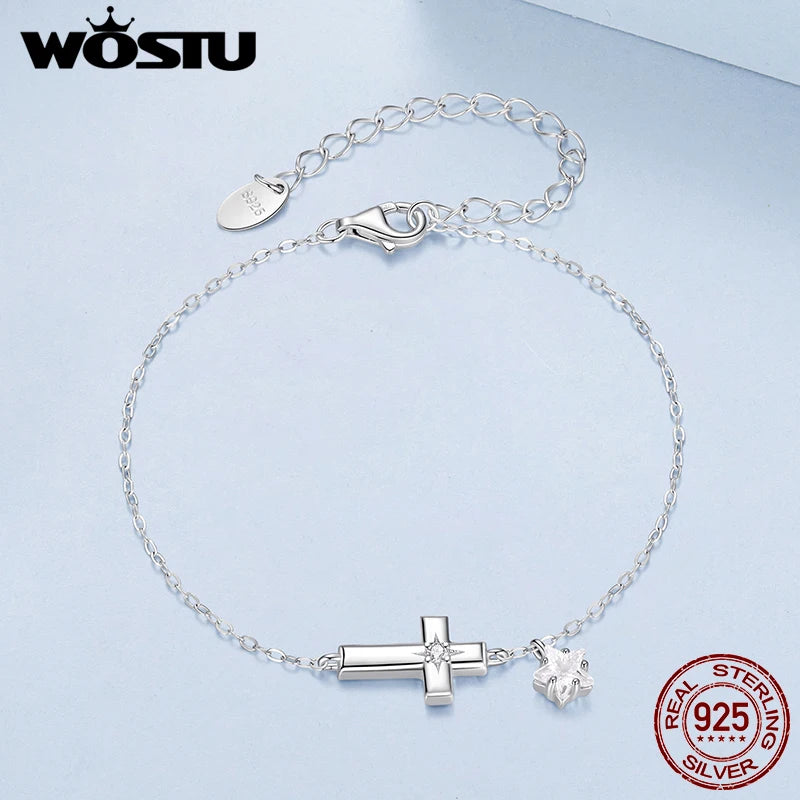 Bracelet croix argent