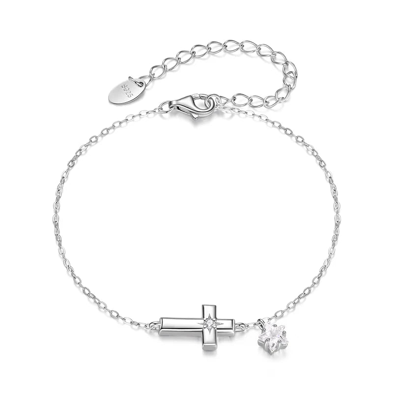 Bracelet croix argent