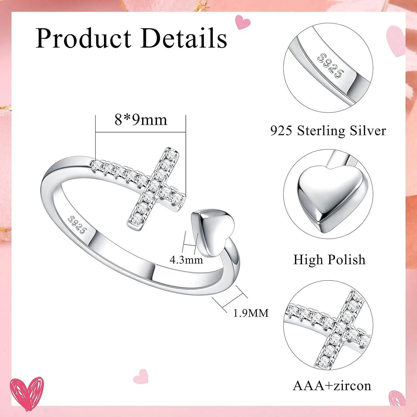 Bague croix femme