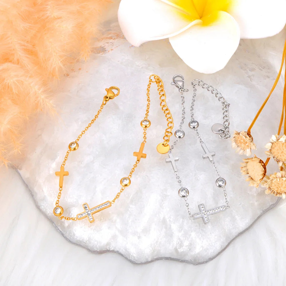 Bracelet croix femme