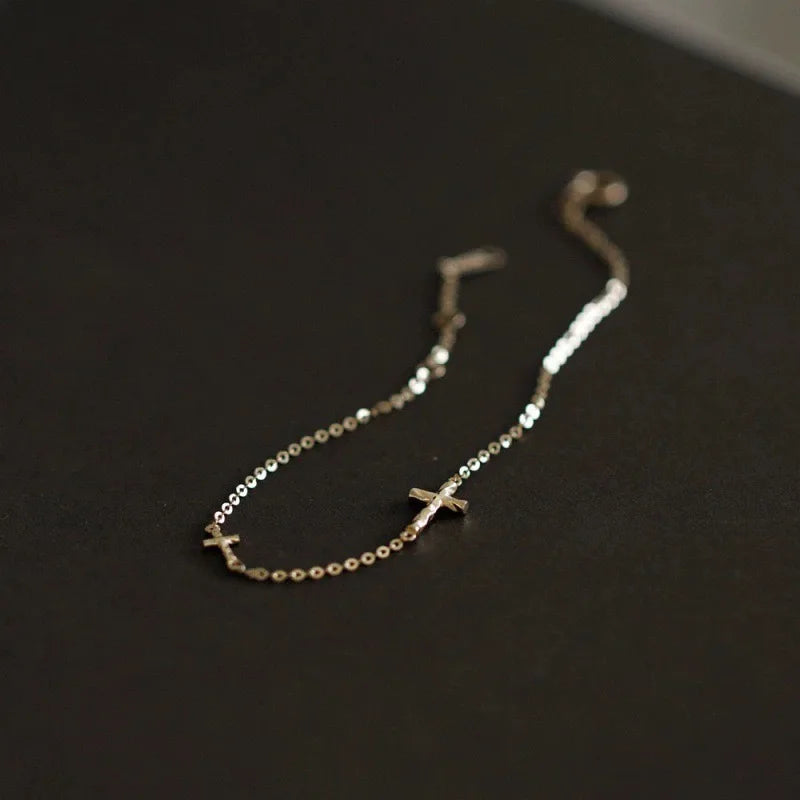 Bracelet croix argent femme