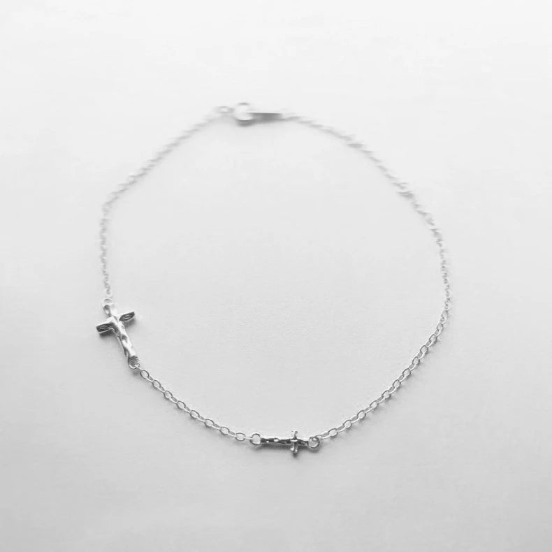Bracelet croix argent femme