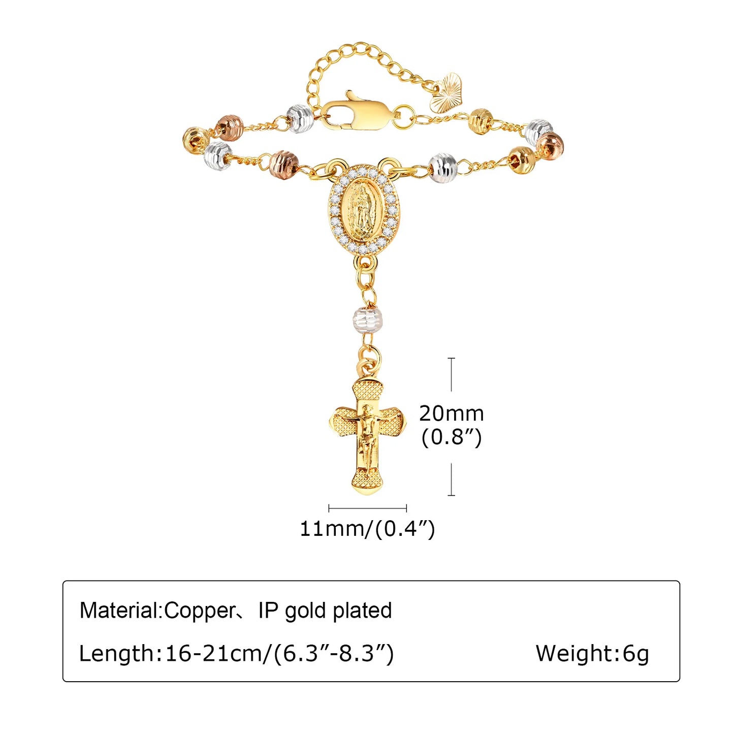 Bracelet croix chrétienne