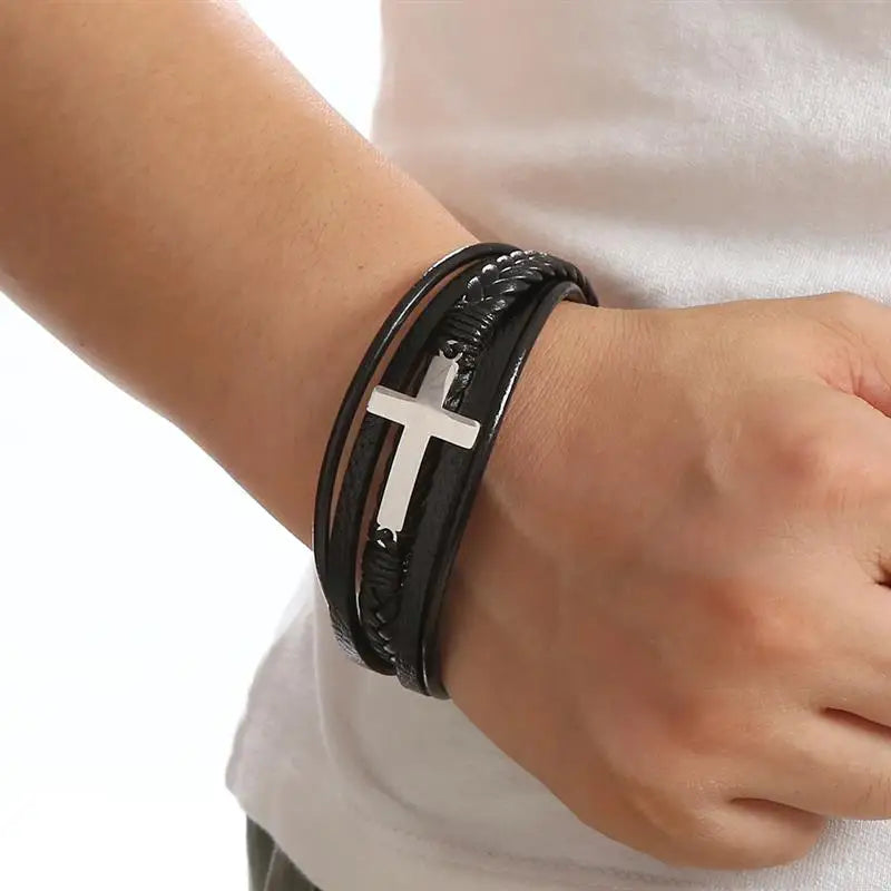 Bracelet croix homme