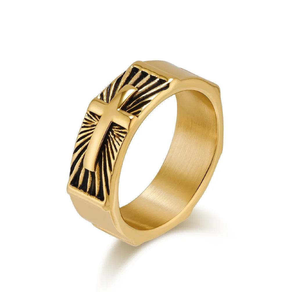 Bague croix homme