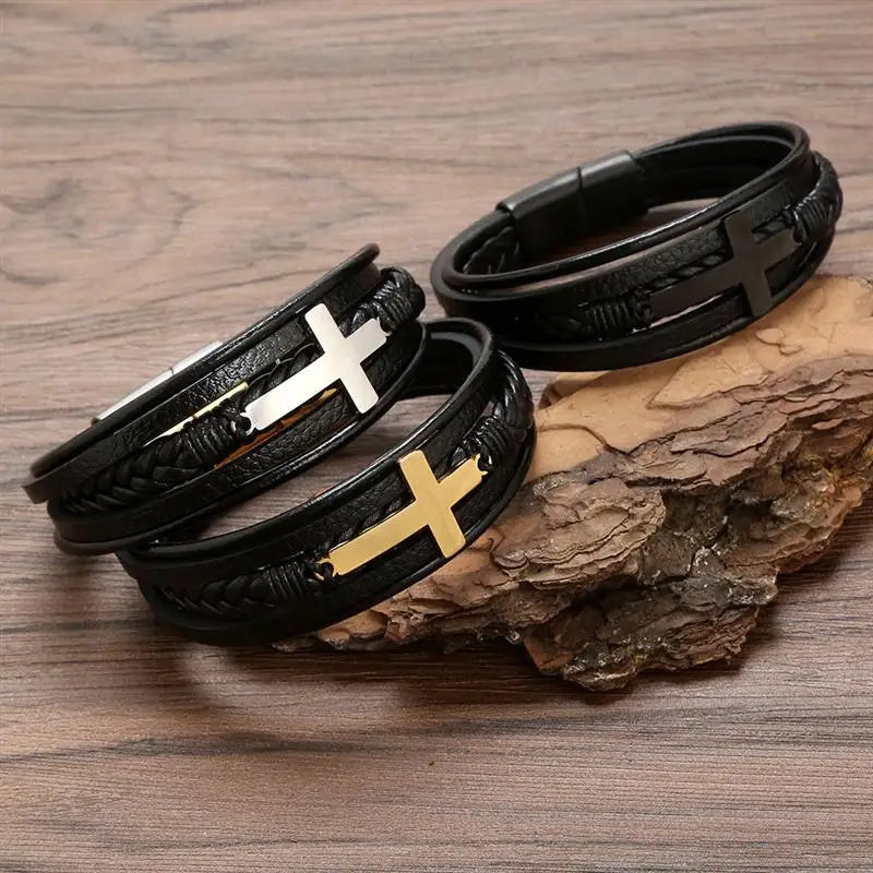 Bracelet croix homme