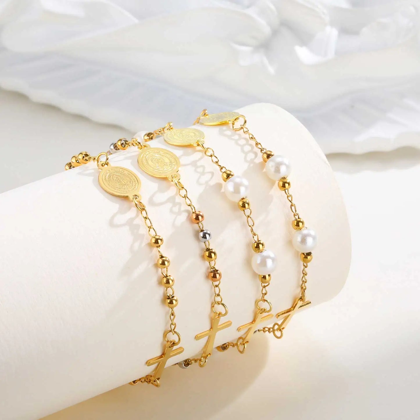 Bracelet croix chrétienne femme