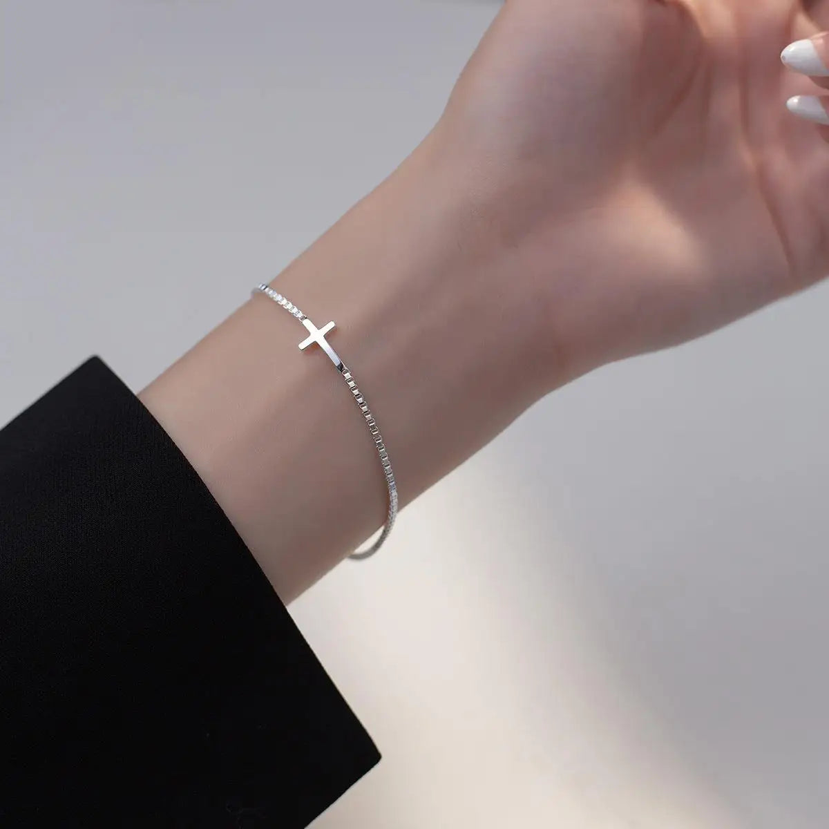 Bracelet croix argent
