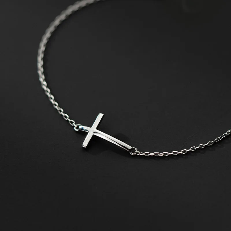 Bracelet croix argent