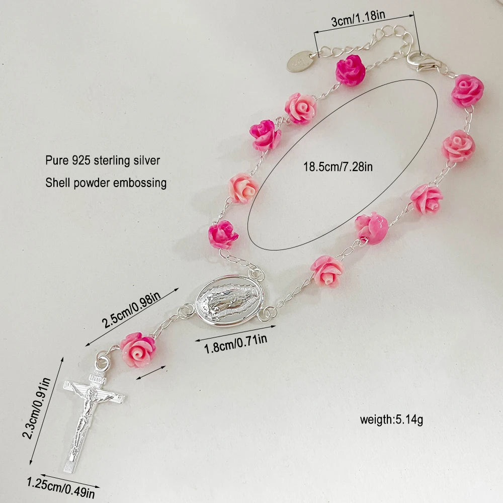 Bracelet croix argent femme