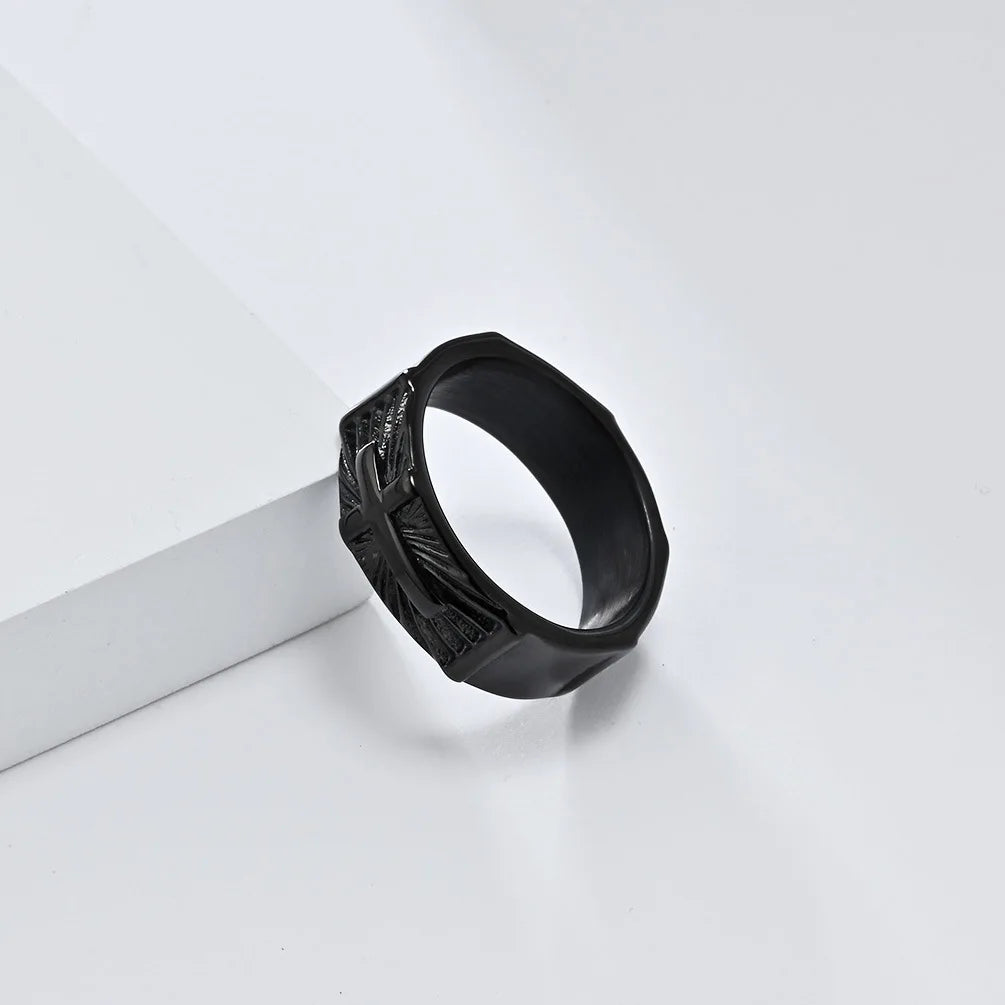 Bague croix homme