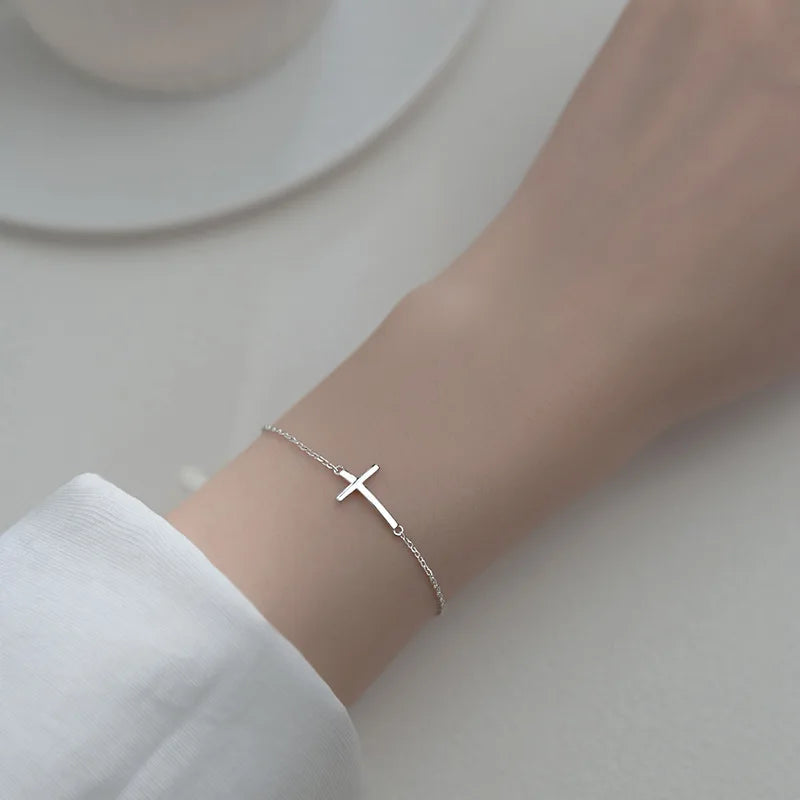 Bracelet croix argent