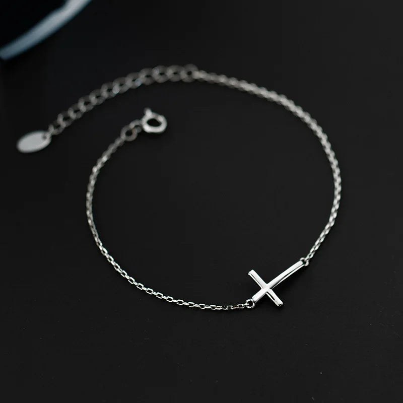 Bracelet croix argent