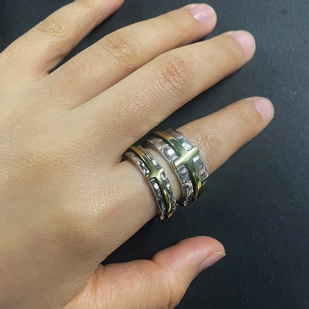 Bague argent croix