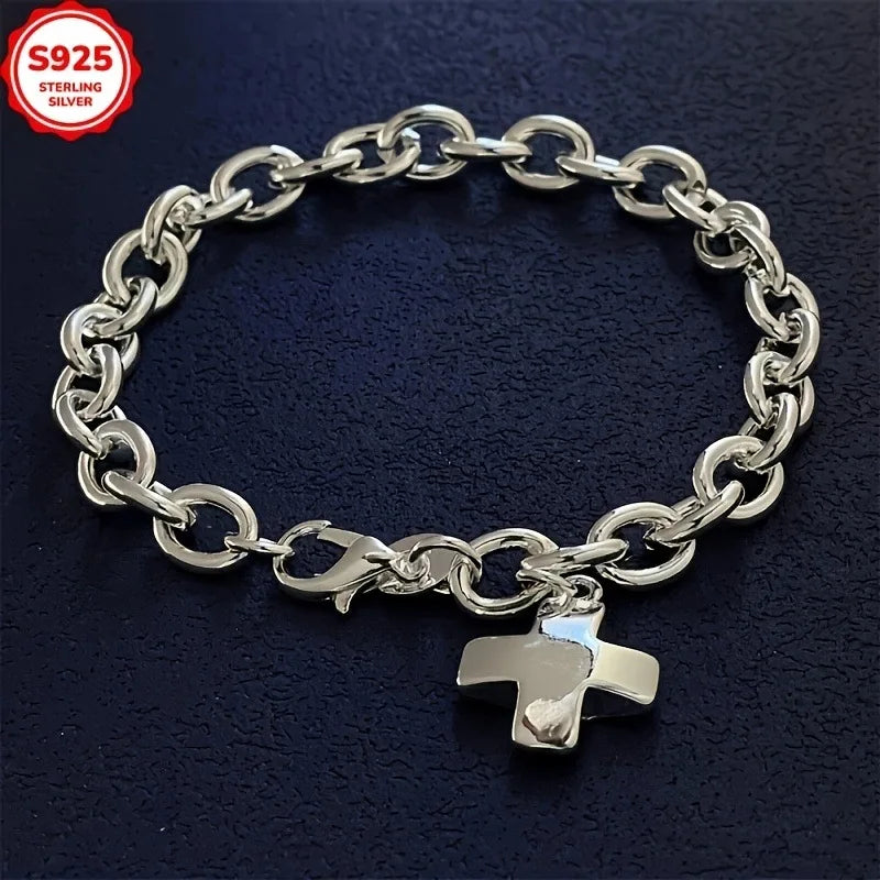 Bracelet croix argent
