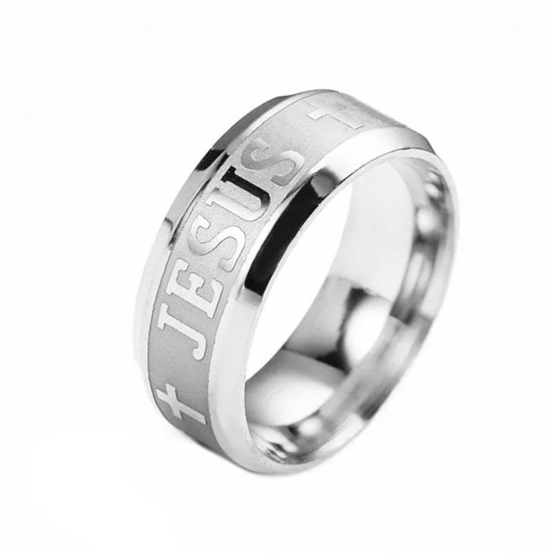 Bague croix homme