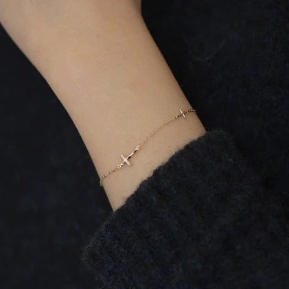 Bracelet croix argent femme