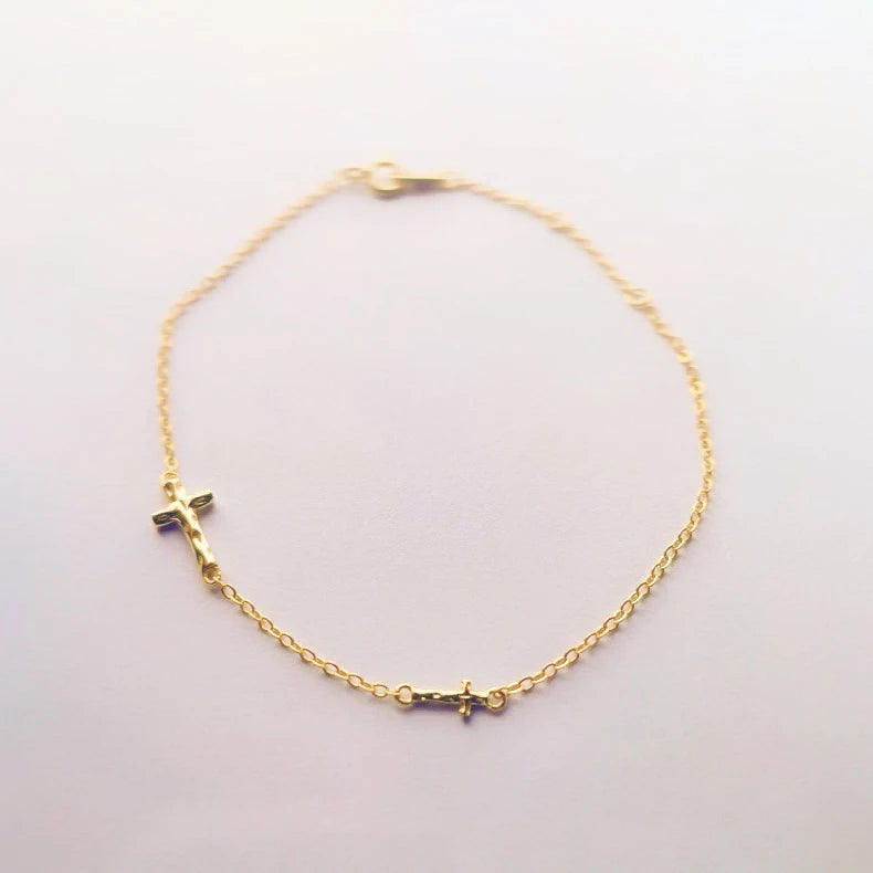 Bracelet croix argent femme