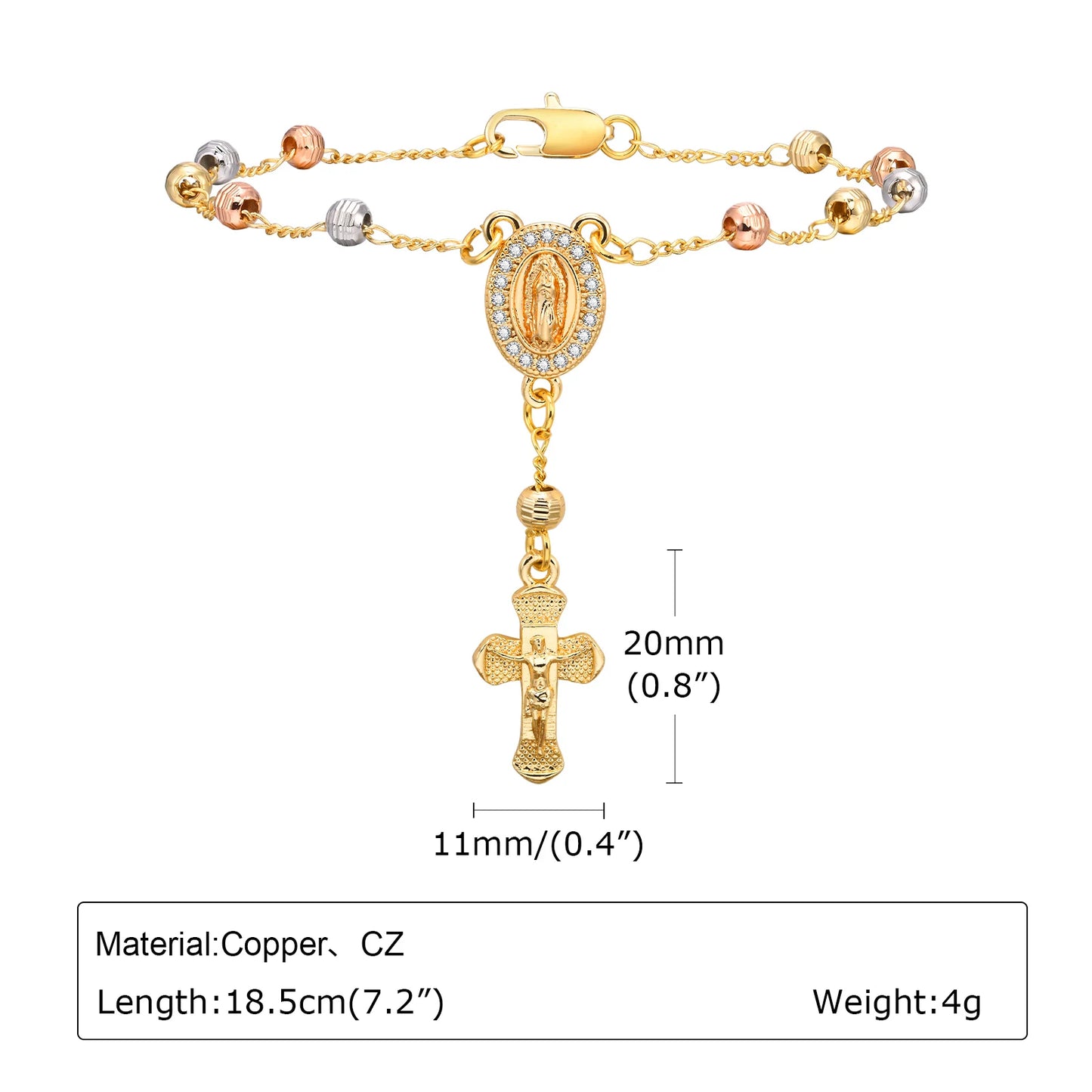 Bracelet croix chrétienne
