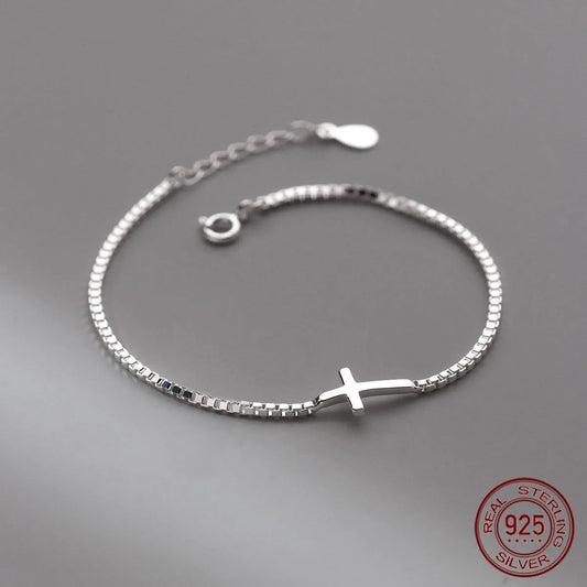Bracelet croix argent