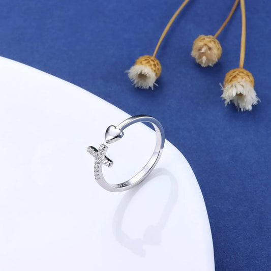 Bague croix femme