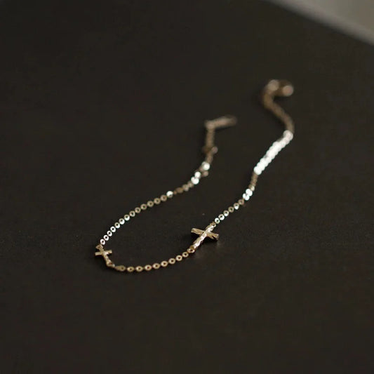 Bracelet croix argent femme