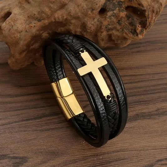 Bracelet croix homme