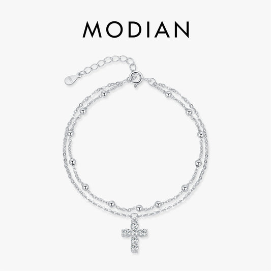 Bracelet croix argent