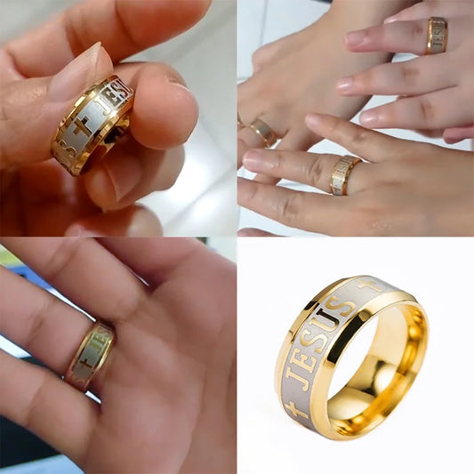 Bague croix homme