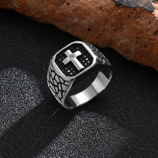 Chevaliere homme croix