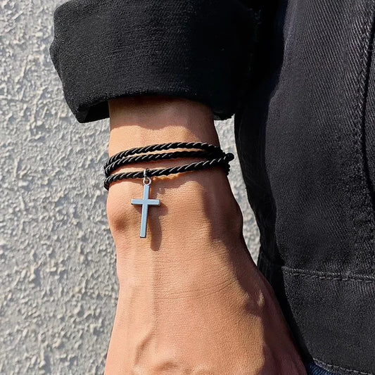 Bracelet homme croix chrétienne
