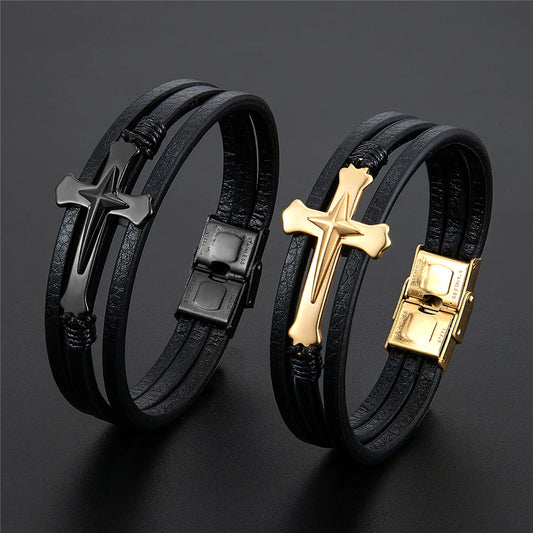 Bracelet croix homme